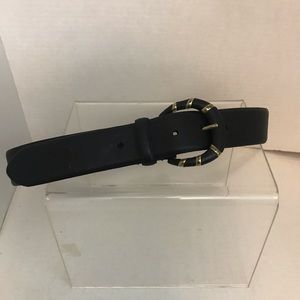 Oscar de la Renta Black Leather  & Brass Belt size M